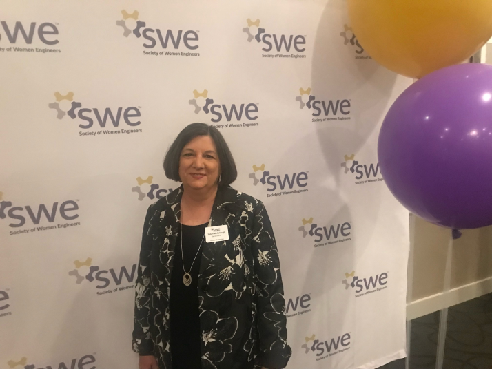 An image of Susan at a Society of Women Engineers event