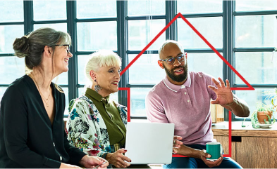 Highly diverse group of people collaborating in a casual office setting