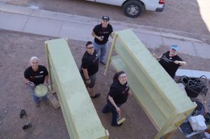The team hard at work building