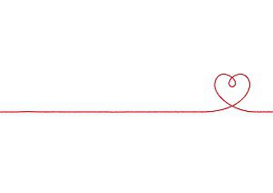 Simple hand-drawn red heart line art.